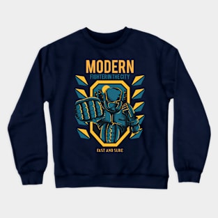 Modern Fighter in the city Crewneck Sweatshirt